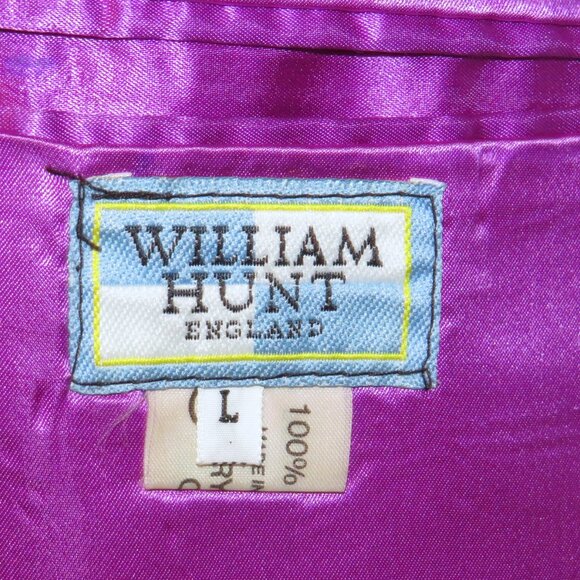 William Hunt Green Tartan Plaid Velvet Collar Three Button Long Riding Jacket L - Picture 14 of 14